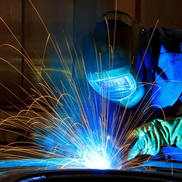 A specialist welder doing welding work