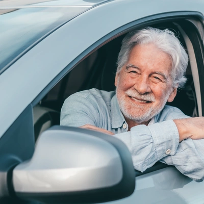 An Over 70S Driver In Their Car